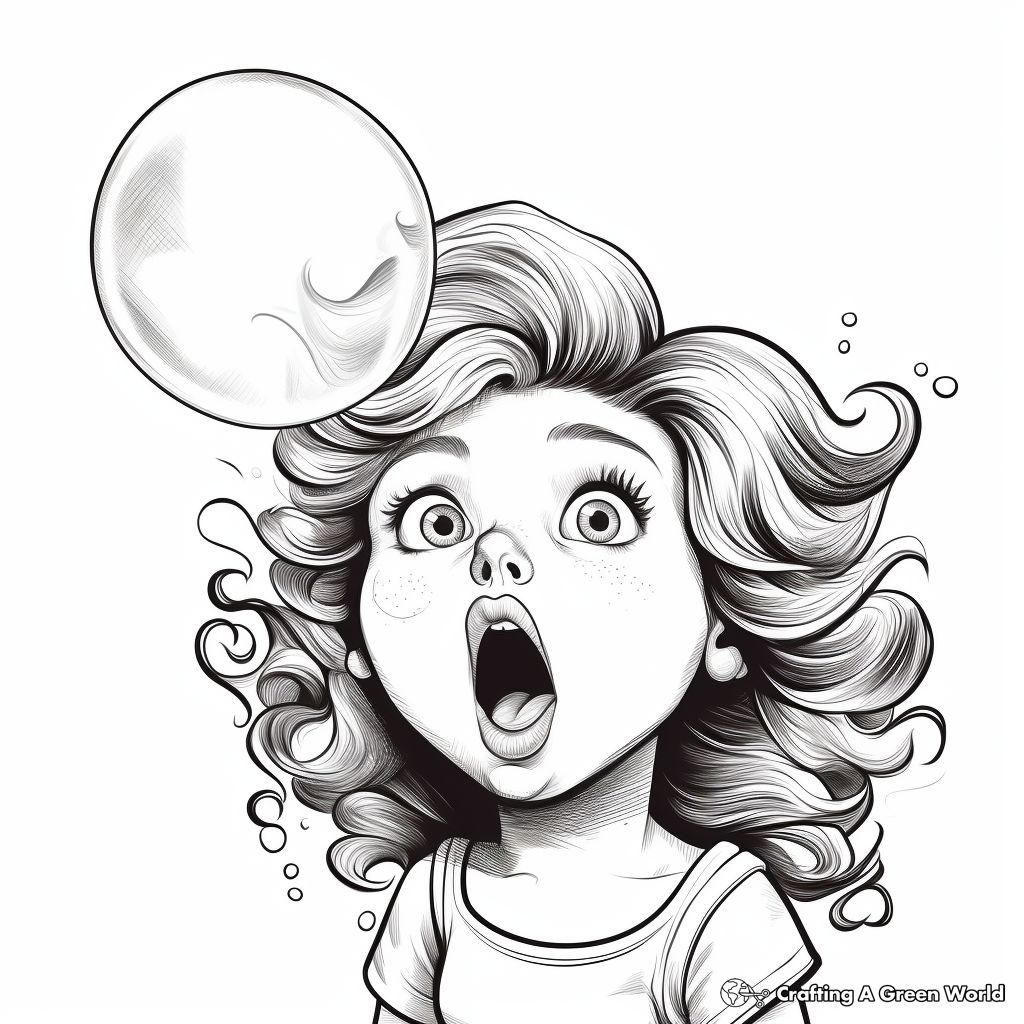 Realistic Bubble Blowing Coloring Pages 4