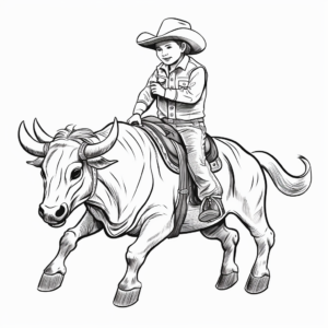 Realistic Bucking Bull Coloring Pages 4