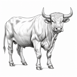 Realistic Bull Coloring Sheets 2