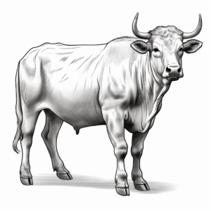 Realistic Bull Coloring Sheets 3