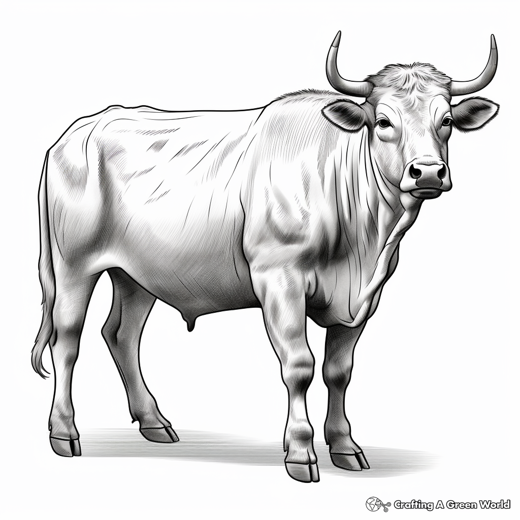 Realistic Bull Coloring Sheets 3