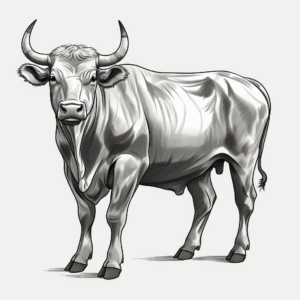 Realistic Bull Coloring Sheets 4