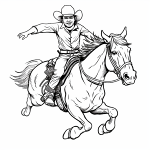 Realistic Bull Rider Coloring Pages 1