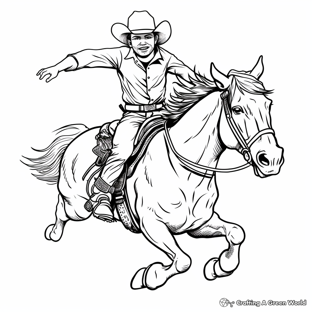Realistic Bull Rider Coloring Pages 1