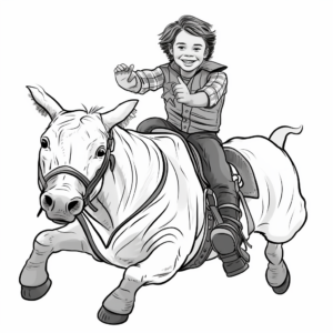Realistic Bull Rider Coloring Pages 2