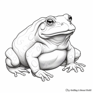 Realistic Bullfrog Coloring Pages 1