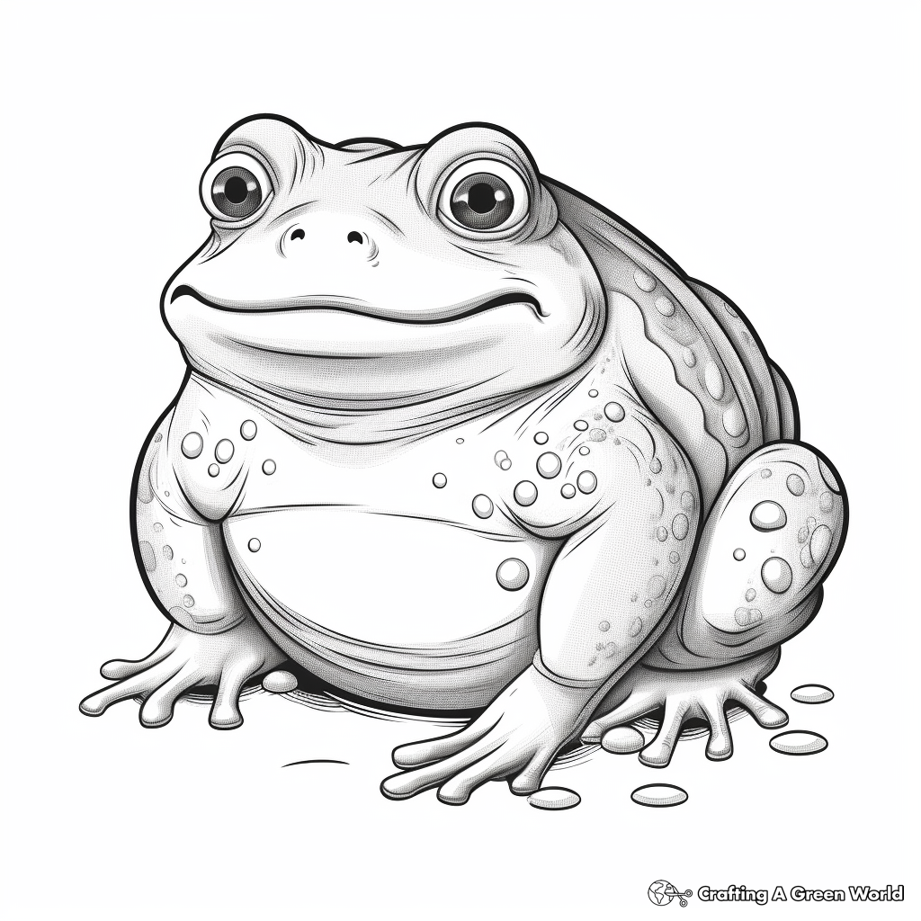 Realistic Bullfrog Coloring Pages 2