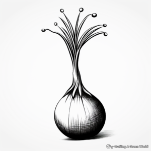 Realistic Bunch Onion Coloring Pages for Children 3