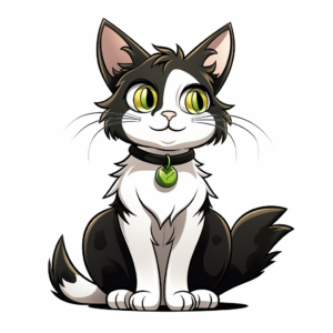 Realistic Calico Cat With Green Eyes Coloring Pages 2