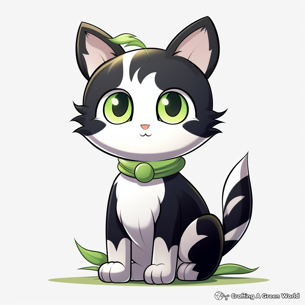 Realistic Calico Cat With Green Eyes Coloring Pages 4