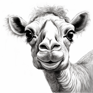 Realistic Camel with Big Eyes Coloring Pages 3