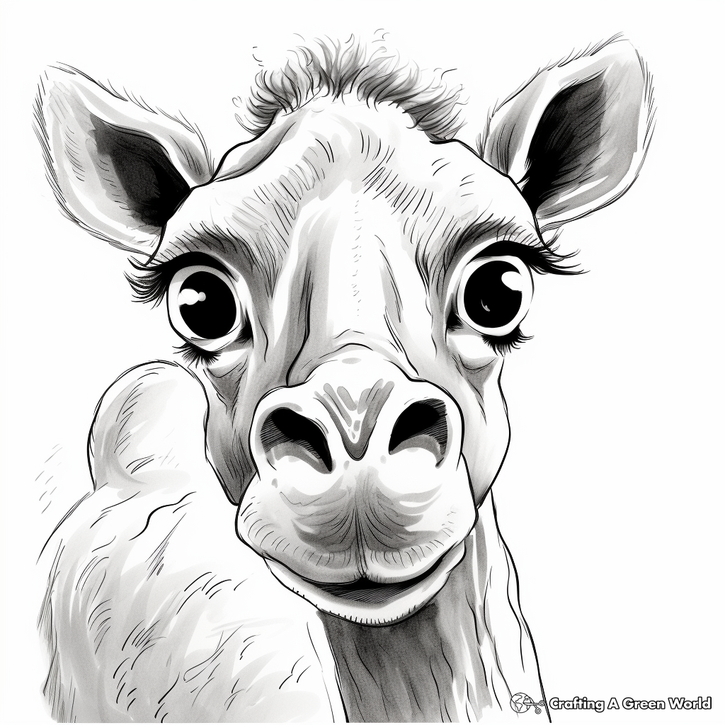 Realistic Camel with Big Eyes Coloring Pages 4