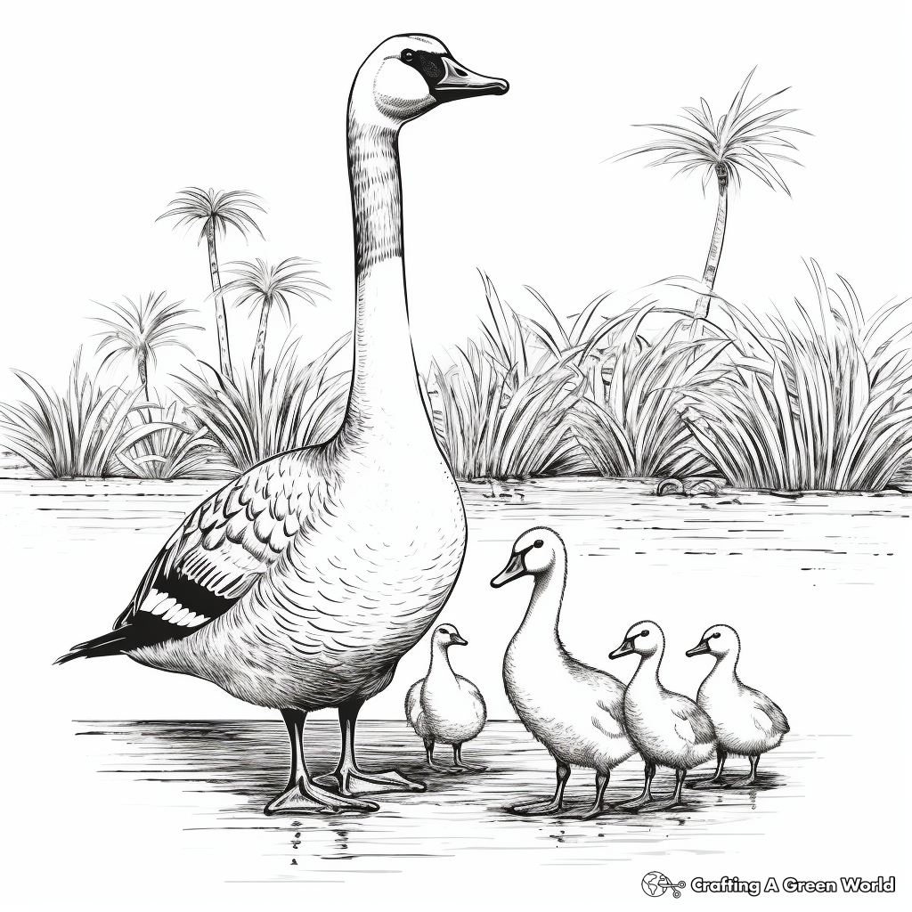 Realistic Canada Geese Coloring Pages 2