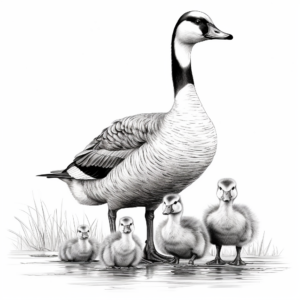 Realistic Canada Geese Coloring Pages 3