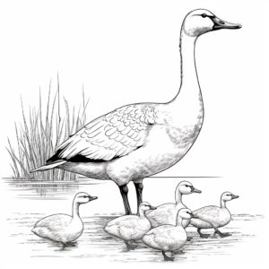 Realistic Canada Geese Coloring Pages 4