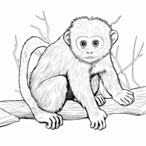 Realistic Capuchin Monkey Coloring Sheets 2