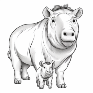 Realistic Capybara Coloring Pages 4
