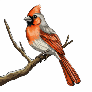 Realistic Cardinal Coloring Pages for Birdwatchers 1
