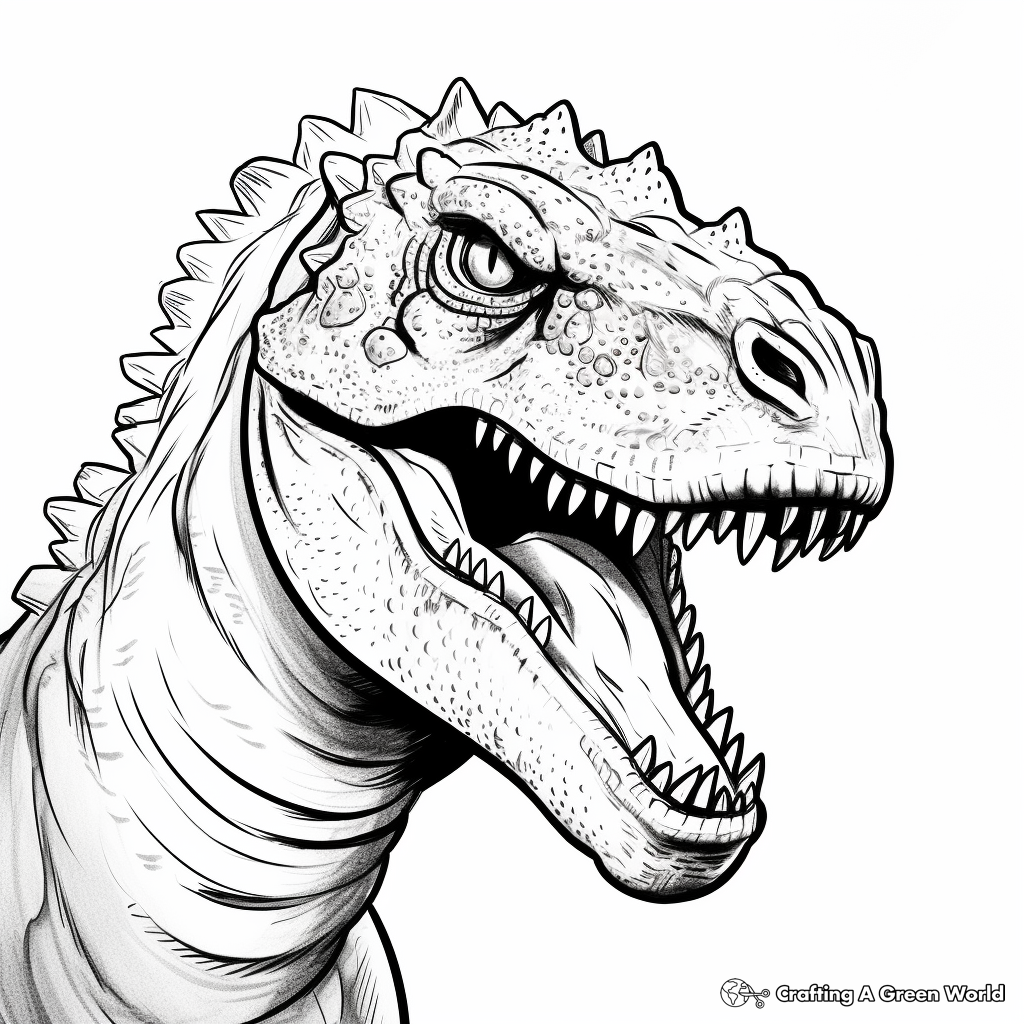 Realistic Carnotaurus Dinosaur Coloring Pages 2