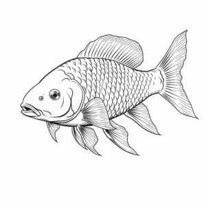 Realistic Carp Fish Coloring Pages 2