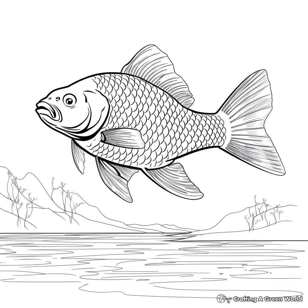 Realistic Carp Fish Coloring Pages 4