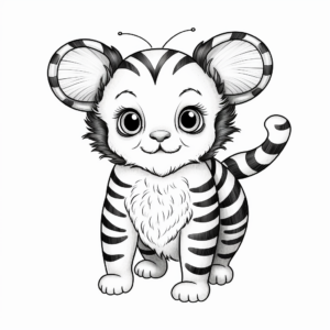 Realistic Cat-Bee Hybrid Coloring Pages 1
