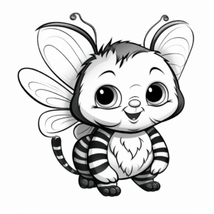 Realistic Cat-Bee Hybrid Coloring Pages 2