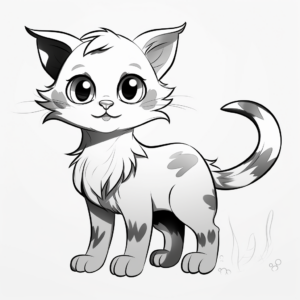 Realistic Cat Kid Pet Coloring Pages 1