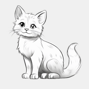 Realistic Cat Kid Pet Coloring Pages 3