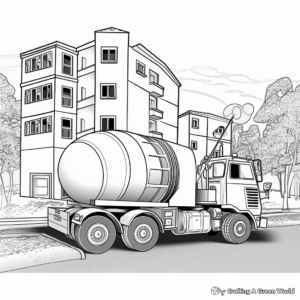 Realistic Cement Mixer Coloring Pages 2