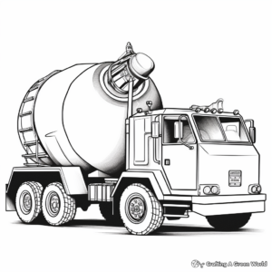 Realistic Cement Mixer Coloring Pages 3