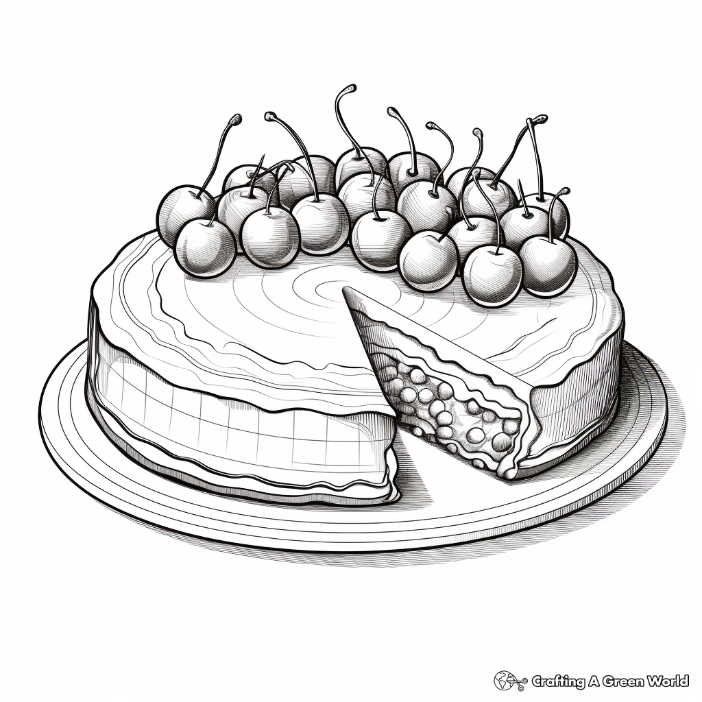 Realistic Cheesecake Coloring Pages 1