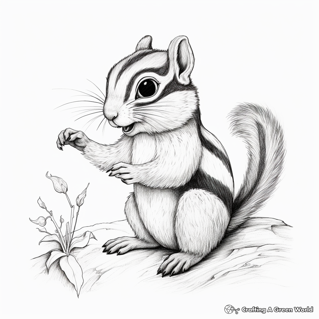 Realistic Chipmunk Coloring Pages for Artists 1
