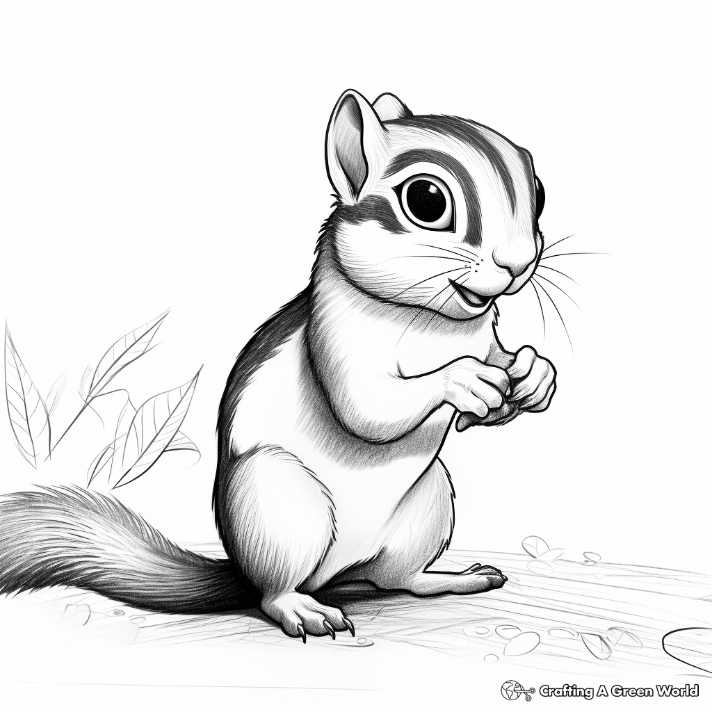 Realistic Chipmunk Coloring Pages for Artists 2