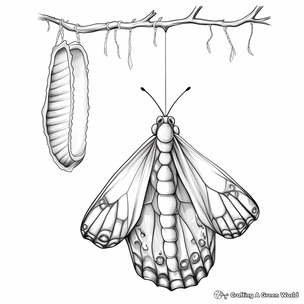 Realistic Chrysalis Coloring Pages for Science Lovers 3