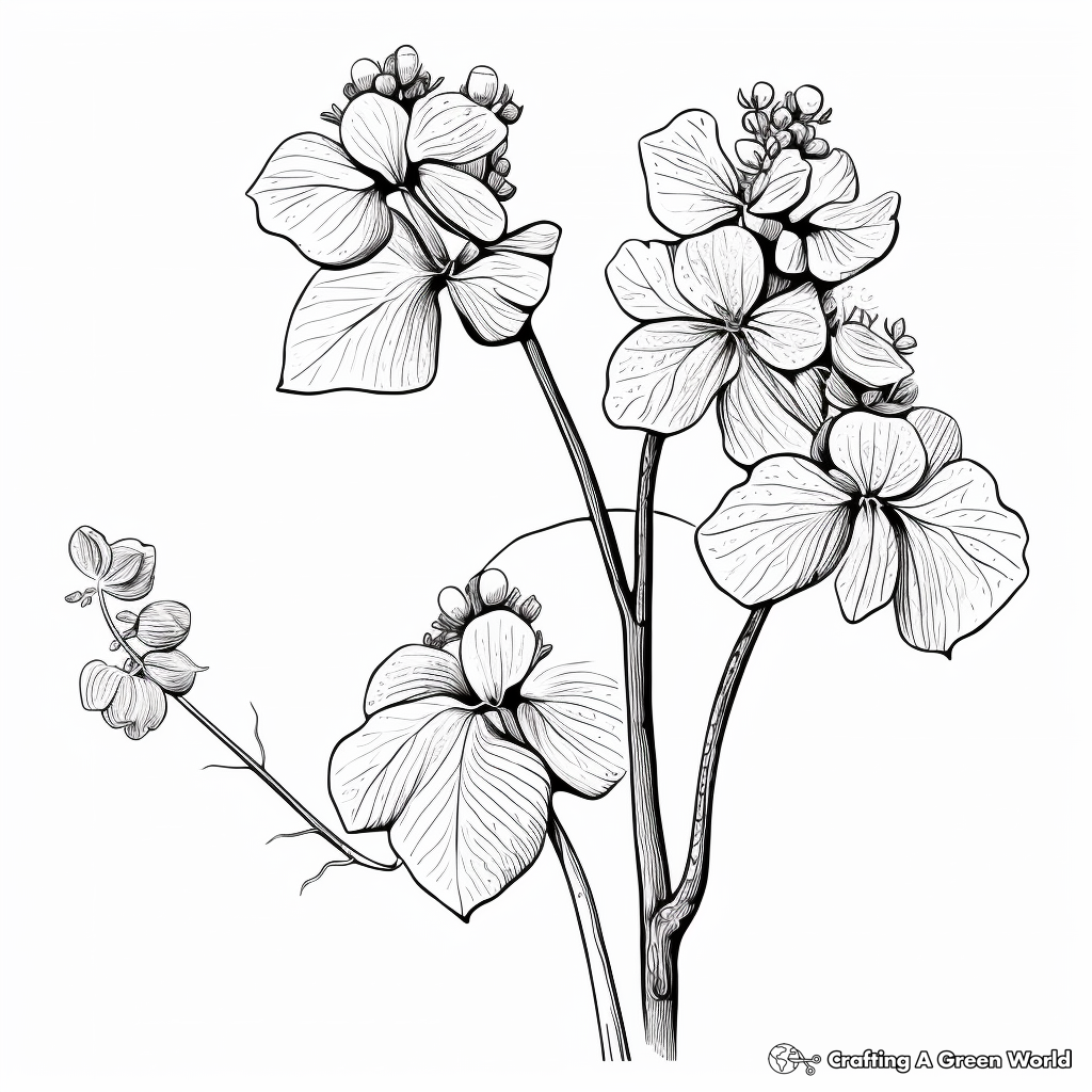 Realistic Climbing Hydrangea Coloring Pages 4