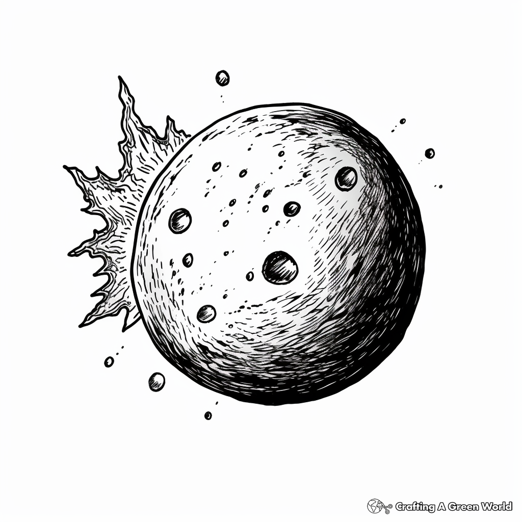 Realistic Comet Fireball Coloring Pages 4