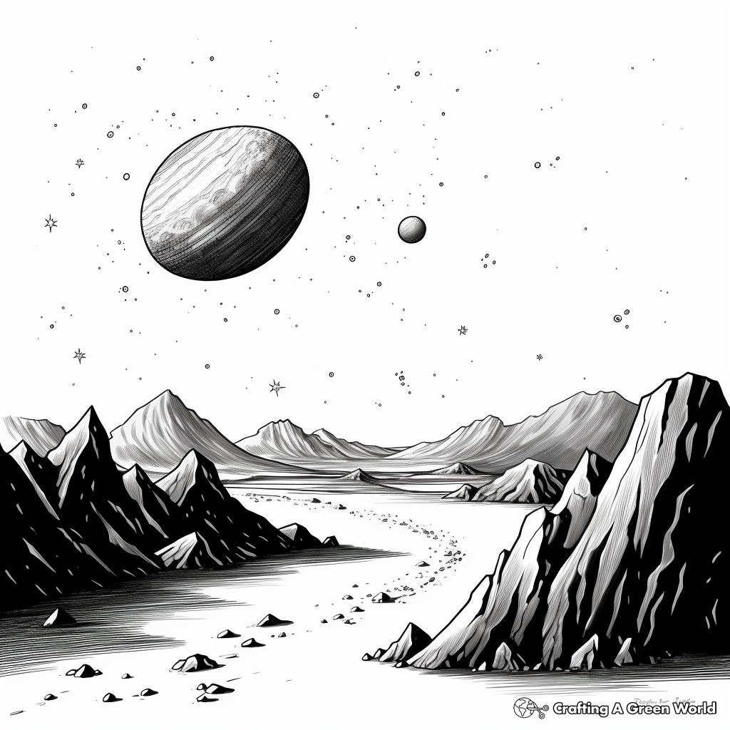 Realistic Comet Passing Earth Coloring Pages 1
