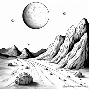 Realistic Comet Passing Earth Coloring Pages 4