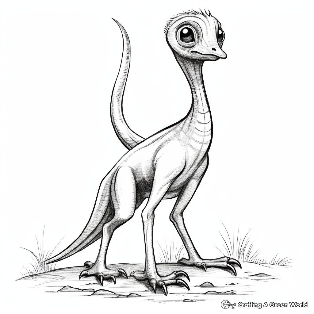 Realistic Compysognathus Coloring Pages for Adults 3