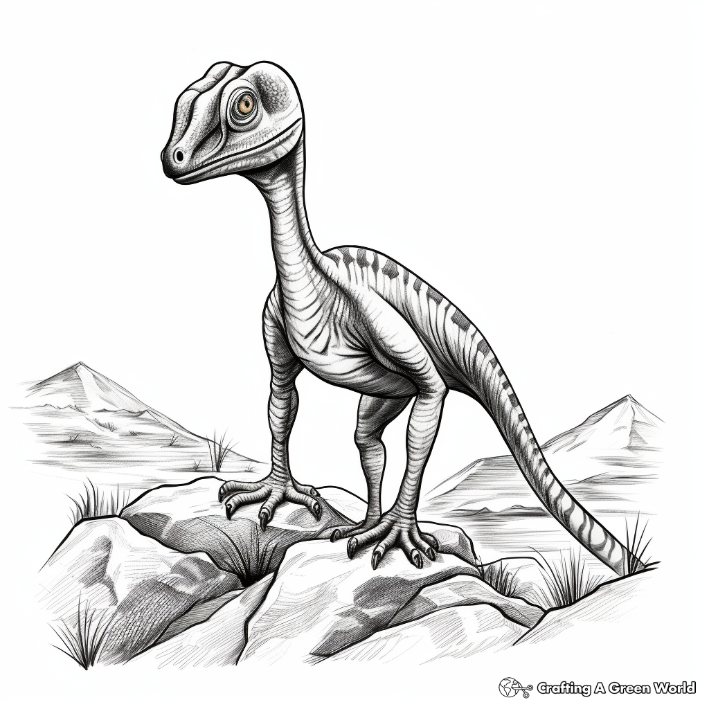 Realistic Compysognathus Coloring Pages for Adults 4