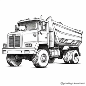 Realistic Construction Dump Truck Coloring Sheets 4