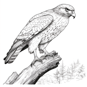 Realistic Cooper's Hawk Coloring Pages for Nature Lovers 1