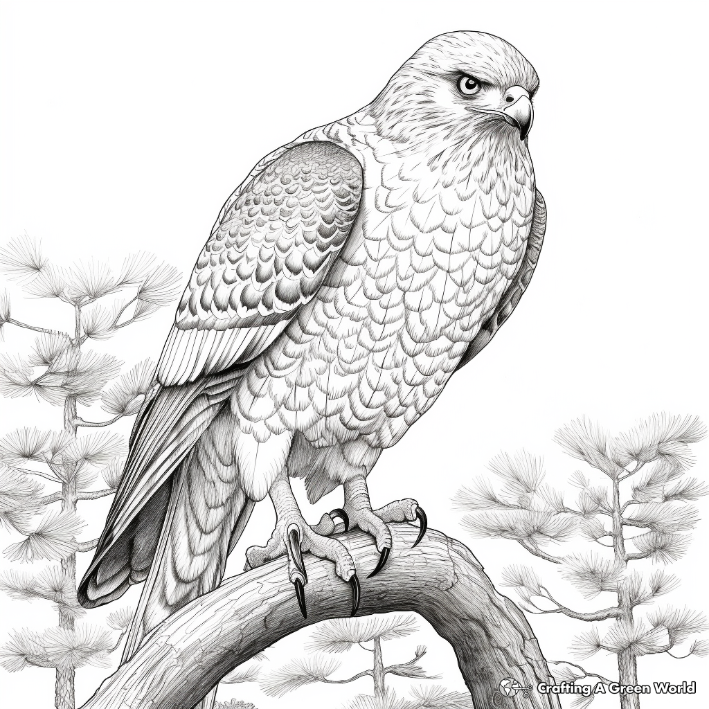 Realistic Cooper's Hawk Coloring Pages for Nature Lovers 2