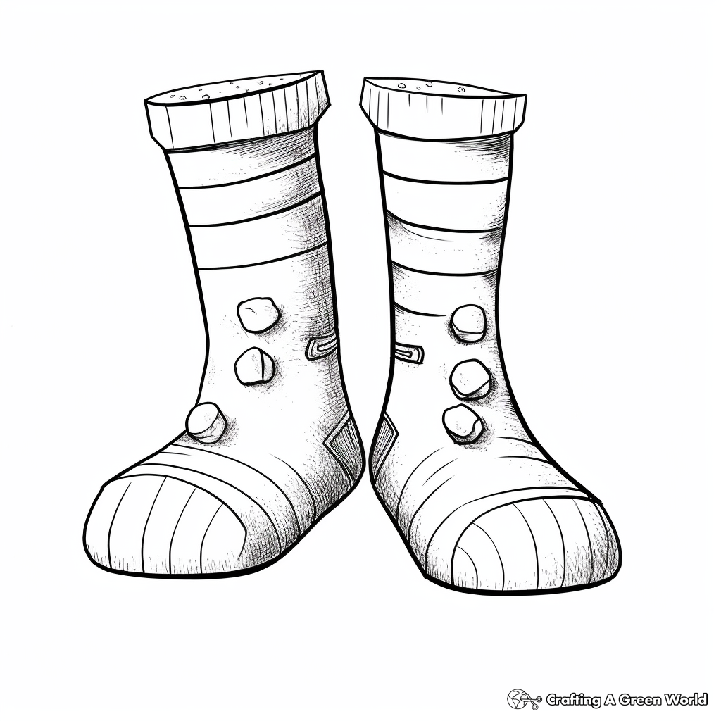 Realistic Cotton Socks Coloring Pages 1