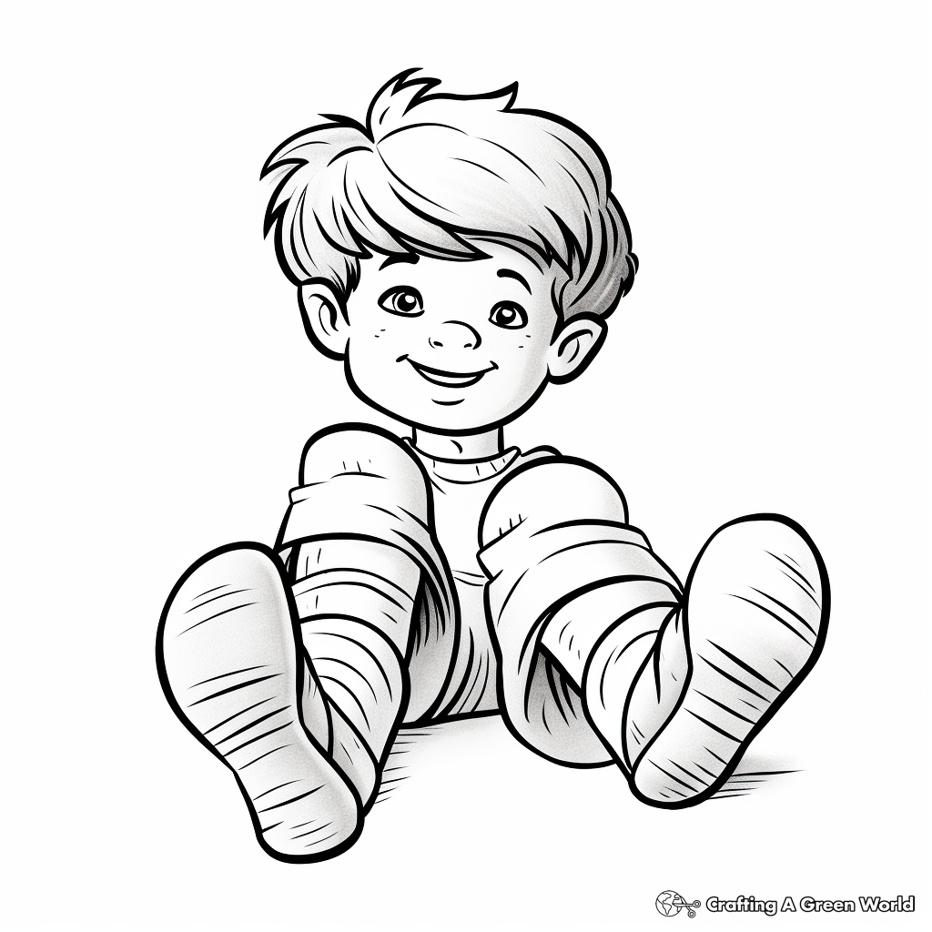 Realistic Cotton Socks Coloring Pages 2