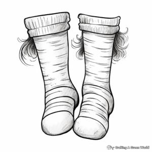 Realistic Cotton Socks Coloring Pages 3