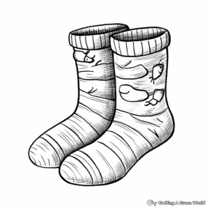 Realistic Cotton Socks Coloring Pages 4