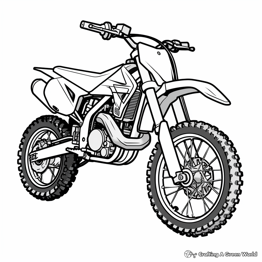 Realistic Cross-Country Dirt Bike Coloring Sheets 4