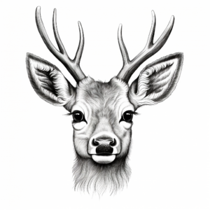 Realistic Deer Face Coloring Pages 3
